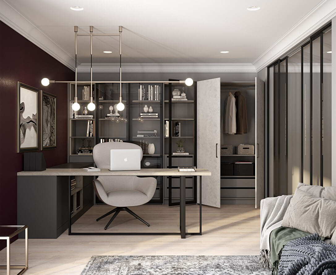 /Гардеробный шкаф-сервант №63 с колками и шкафами